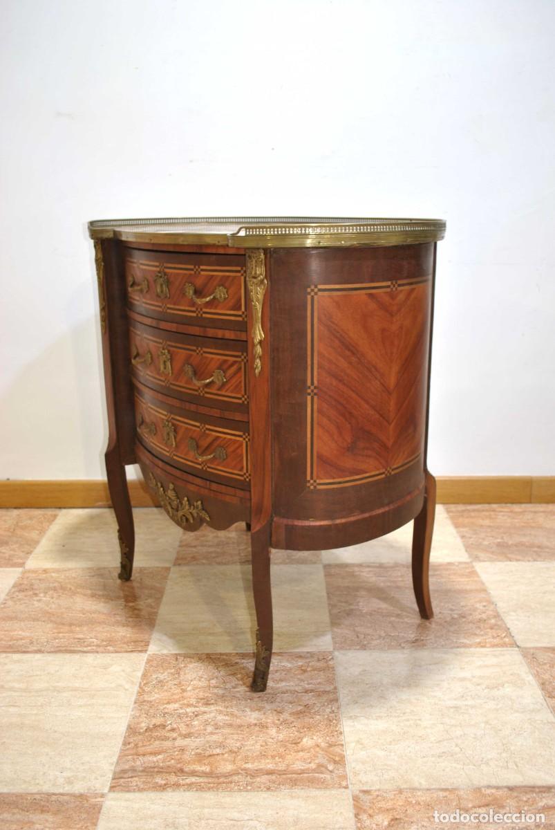 Antig&uuml;edades: C&Oacute;MODA MARQUETER&Iacute;A Y BRONCES ESTILO LUIS XVI - Foto 8