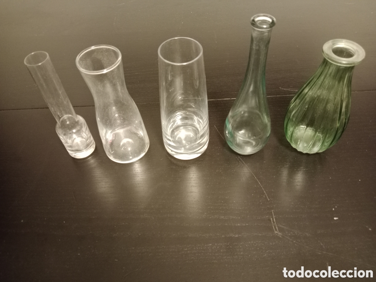 Antig&uuml;edades: Lote 5 jarroncitos cristal variados - Foto 3