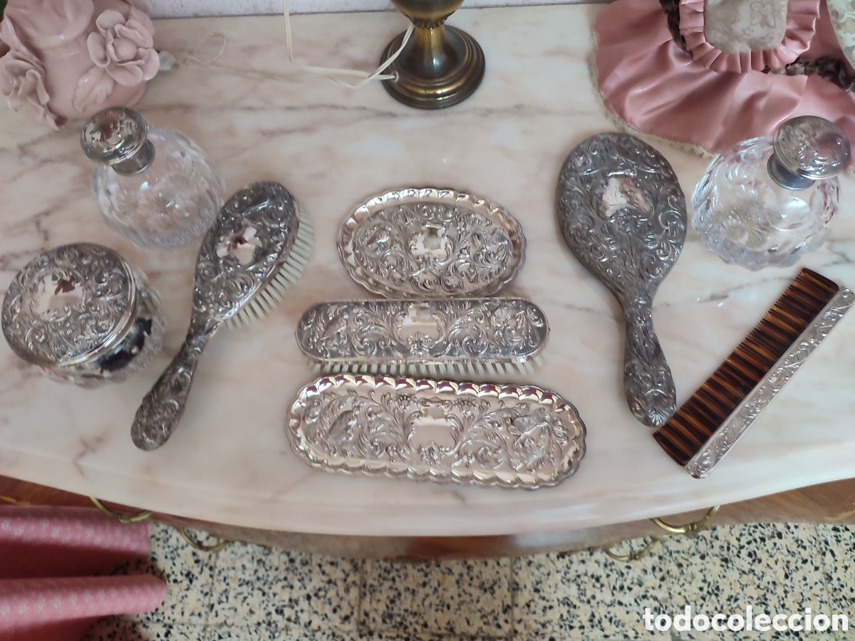 Antig&uuml;edades: Juego de tocador de plata - Foto 5