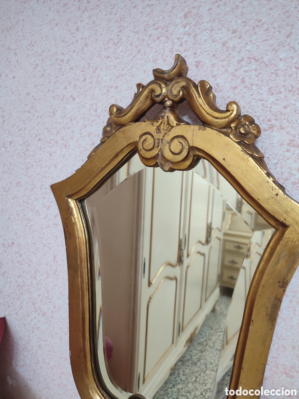 Antig&uuml;edades: Espejo vintage dorado - Foto 2