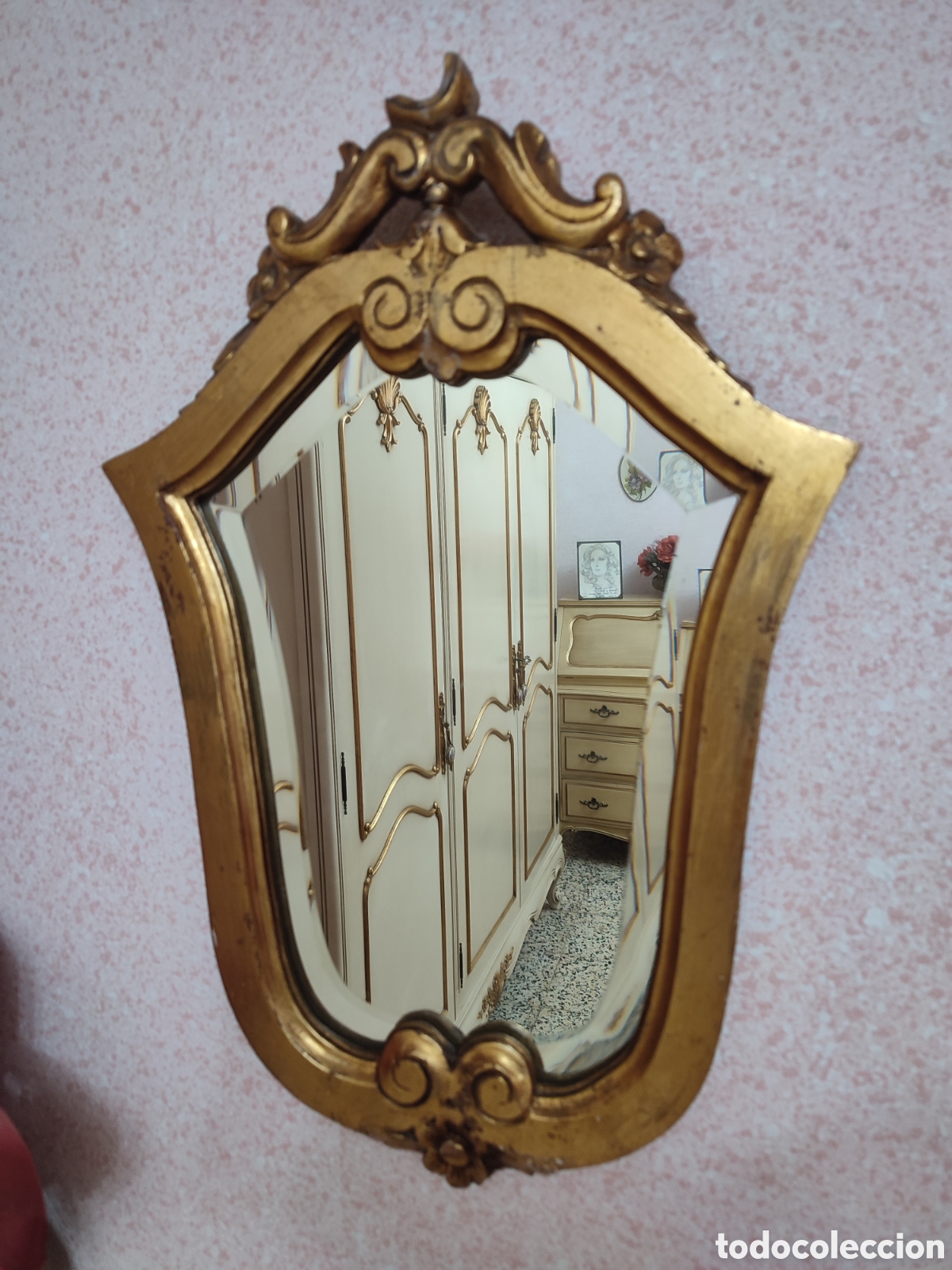 Antig&uuml;edades: Espejo vintage dorado - Foto 1