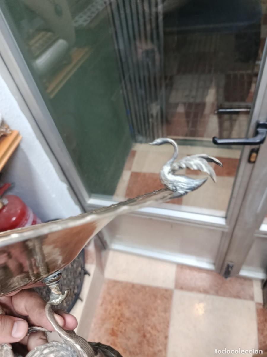 Antig&uuml;edades: Centro de mesa alpaca-plata antiguo - Foto 6
