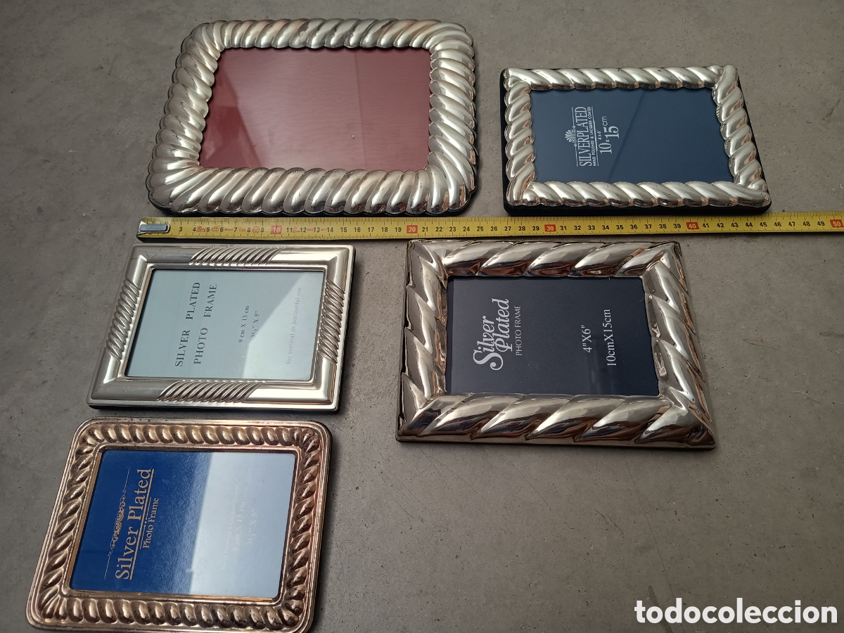 Antig&uuml;edades: 5 MARCOS BA&Ntilde;ADOS EN PLATA - Foto 2