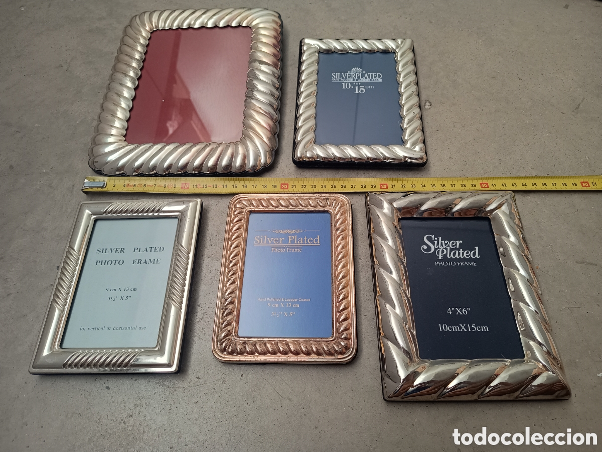 Antig&uuml;edades: 5 MARCOS BA&Ntilde;ADOS EN PLATA - Foto 1
