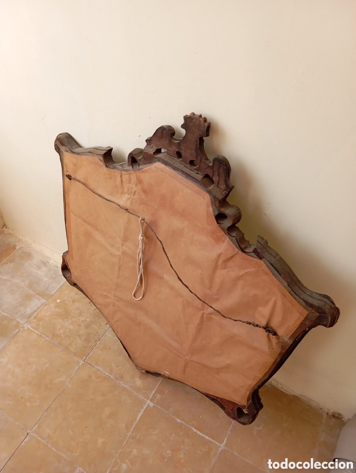 Antig&uuml;edades: ESPEJO ANTIGUO CON CORNUCOPIA DE MADERA Y CRISTAL TALLADO - Foto 20