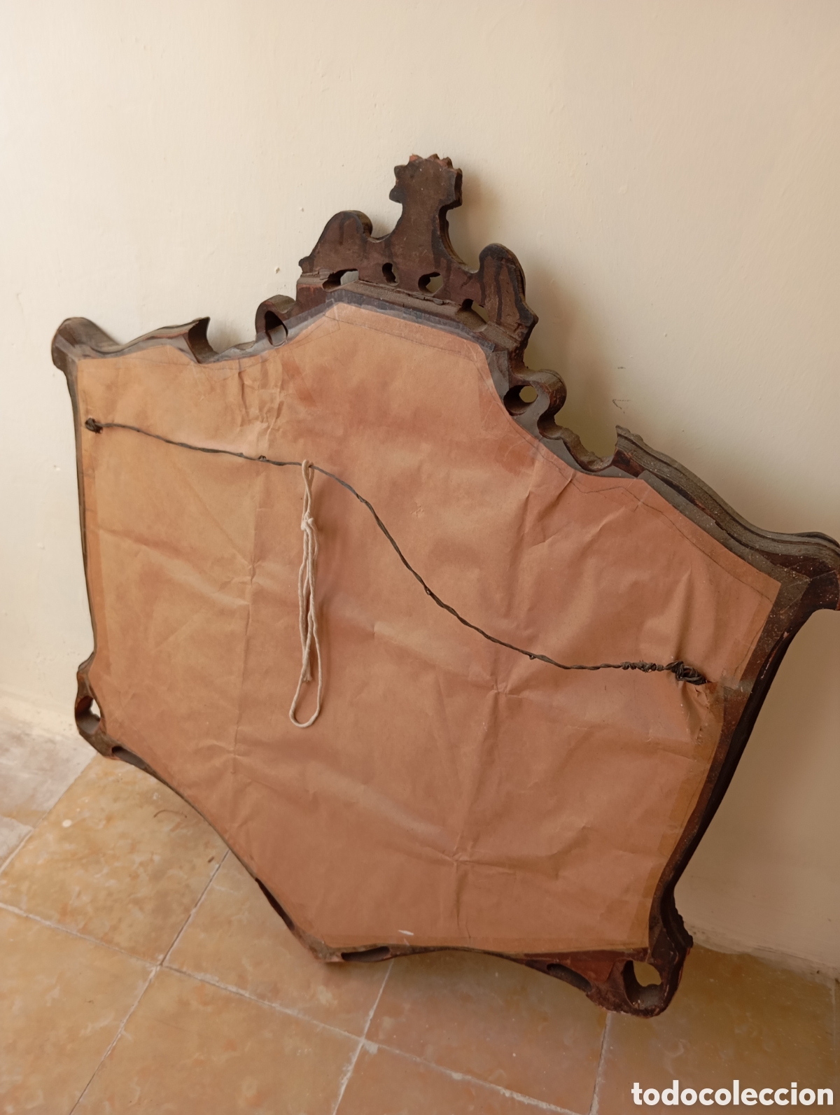 Antig&uuml;edades: ESPEJO ANTIGUO CON CORNUCOPIA DE MADERA Y CRISTAL TALLADO - Foto 23