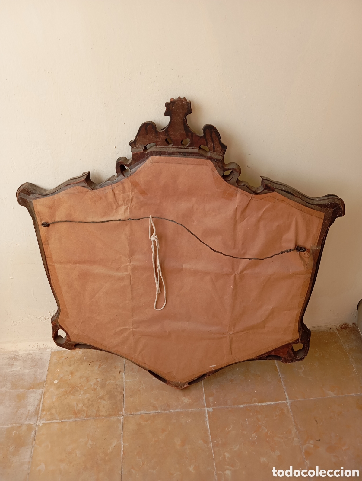 Antig&uuml;edades: ESPEJO ANTIGUO CON CORNUCOPIA DE MADERA Y CRISTAL TALLADO - Foto 24