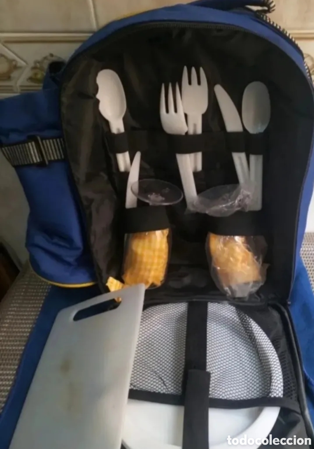 Antig&uuml;edades: Mochila de picnic. Nevera. - Foto 5