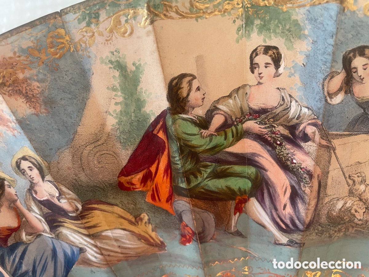 Antig&uuml;edades: Abanico antiguo pintado a mano - Foto 3