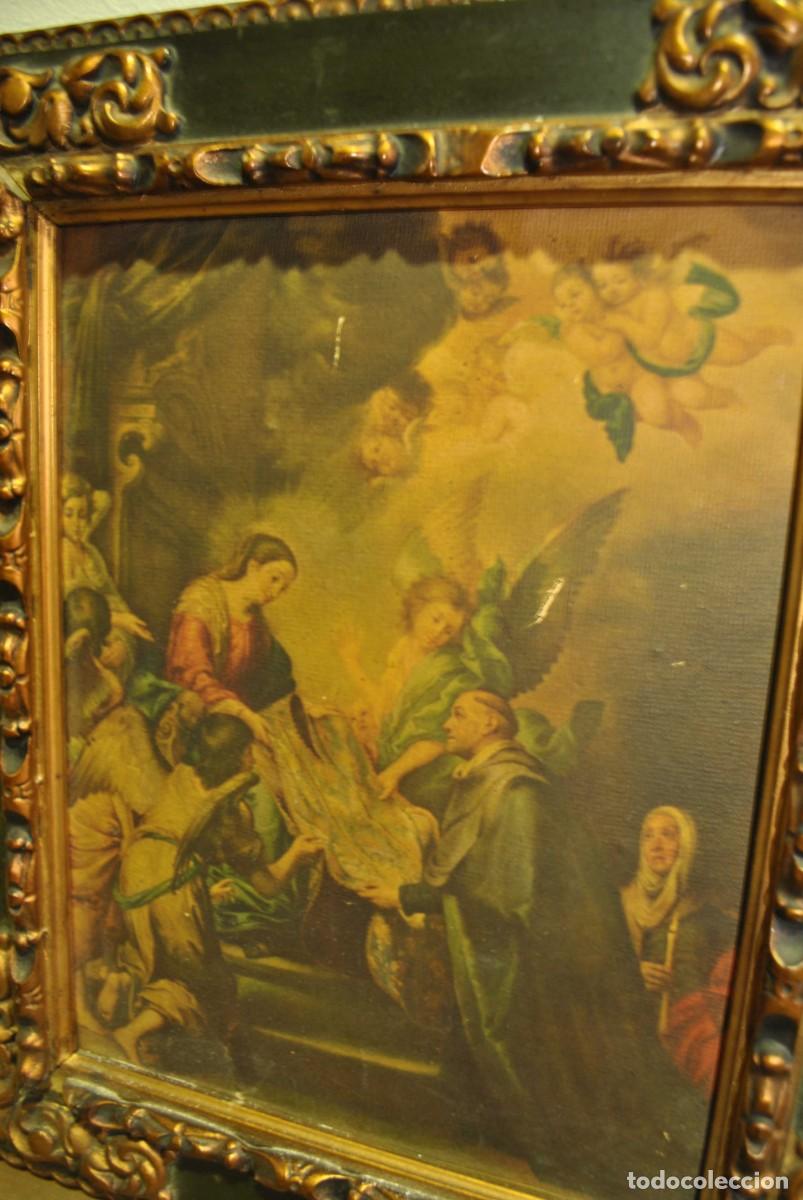 Antig&uuml;edades: CUADRO RELIGIOSO MARCO DE MADERA - Foto 2