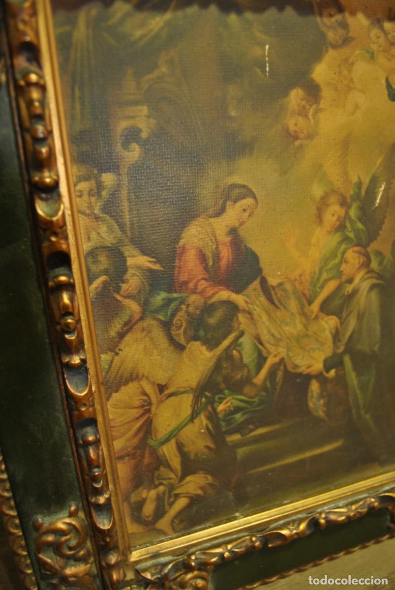 Antig&uuml;edades: CUADRO RELIGIOSO MARCO DE MADERA - Foto 3