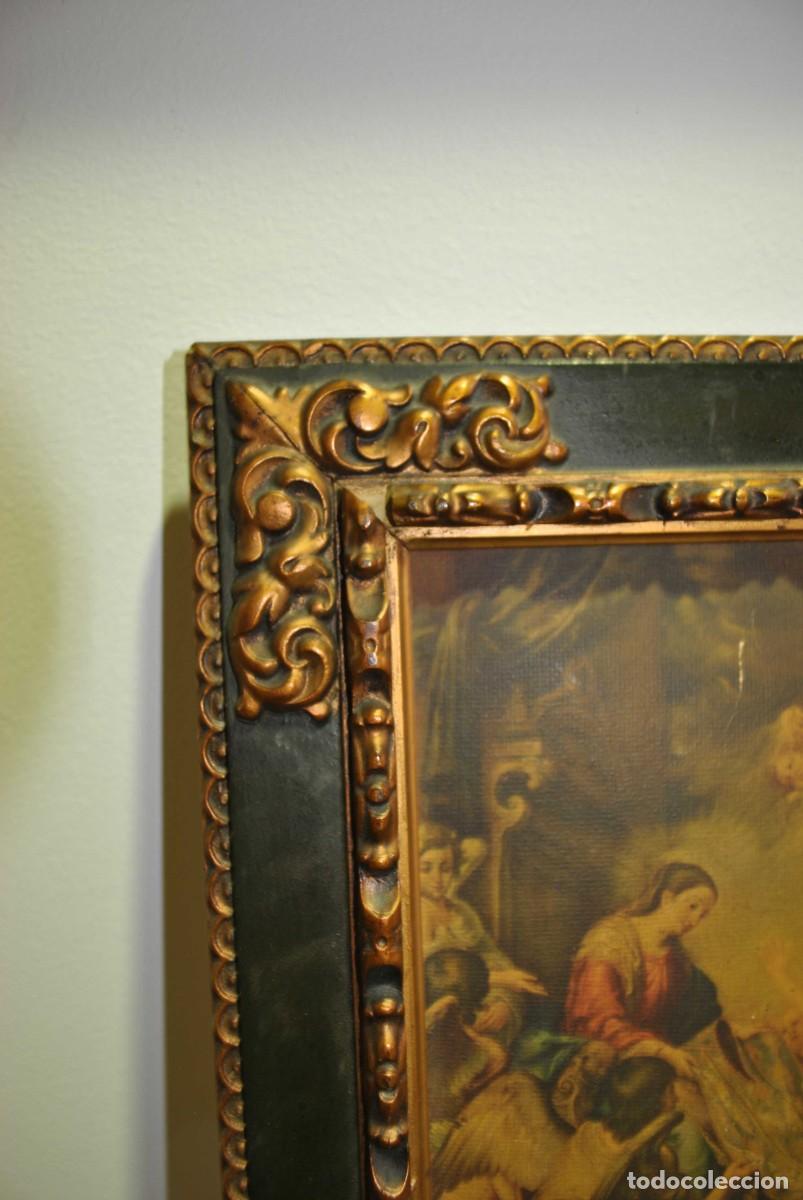 Antig&uuml;edades: CUADRO RELIGIOSO MARCO DE MADERA - Foto 4