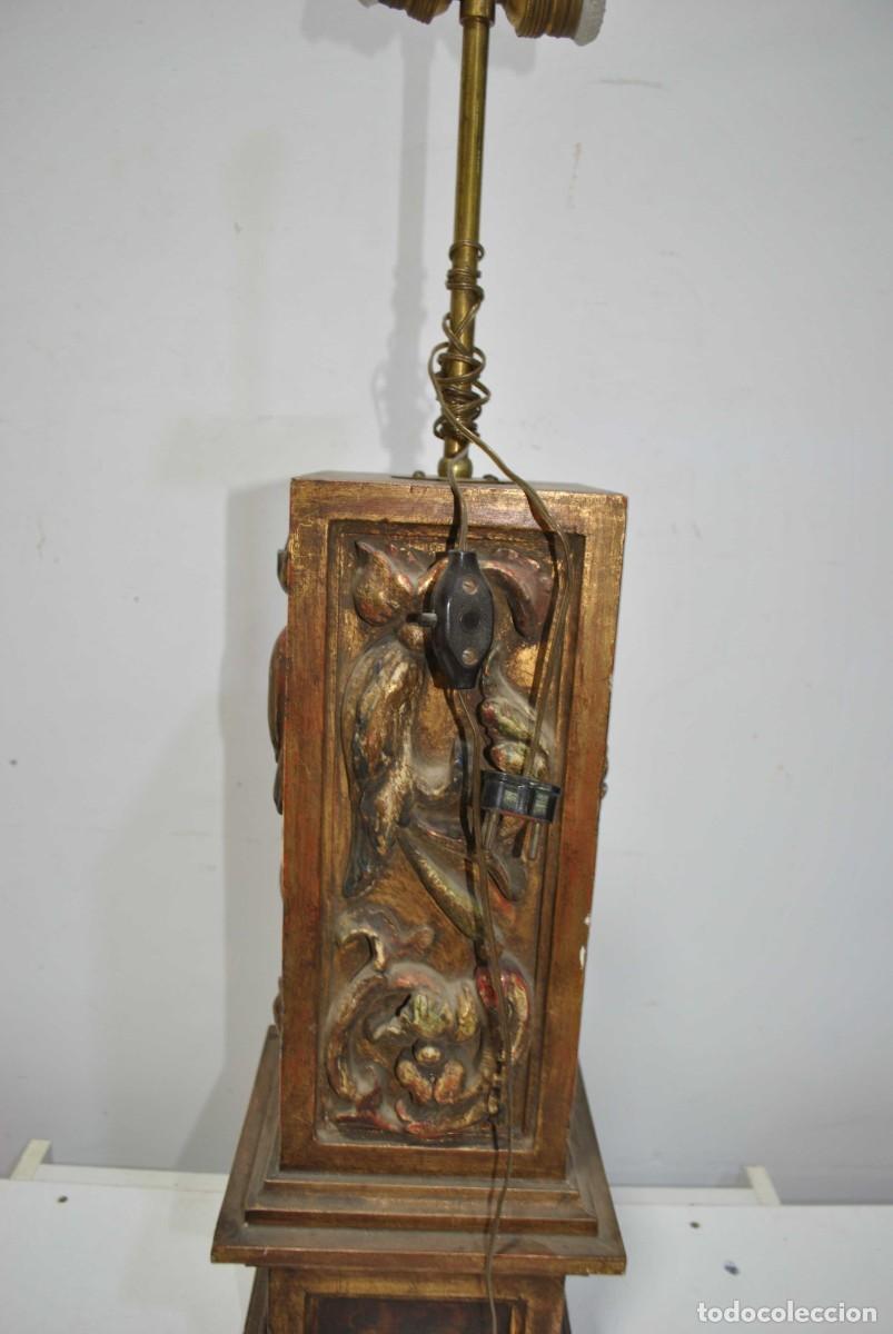 Antig&uuml;edades: L&Aacute;MPARA DE MESA PIE POLICROMADO - Foto 7
