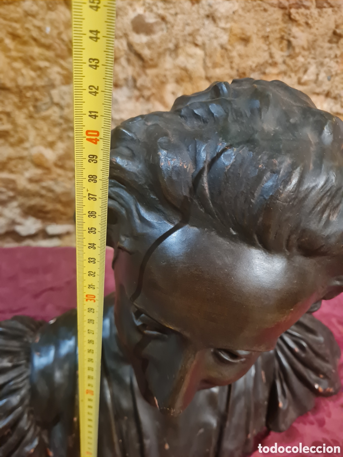 Antig&uuml;edades: Antigua y gran busto de yeso - Foto 7