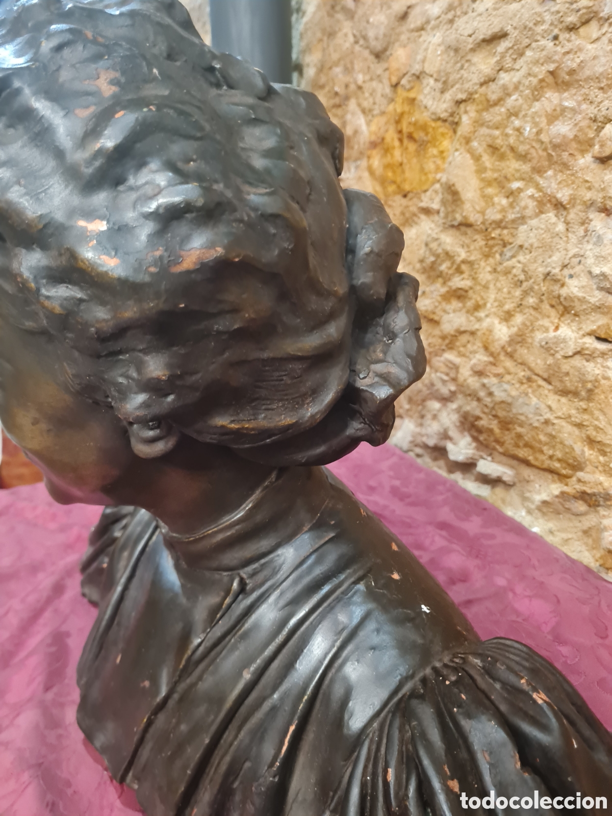 Antig&uuml;edades: Antigua y gran busto de yeso - Foto 10
