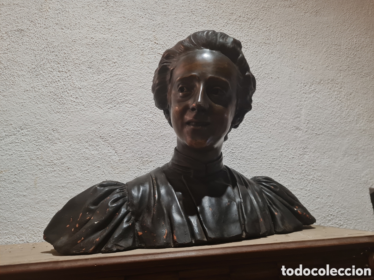Antig&uuml;edades: Antigua y gran busto de yeso - Foto 11