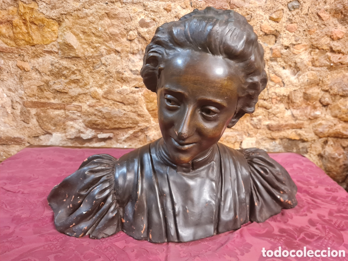 Antig&uuml;edades: Antigua y gran busto de yeso - Foto 1
