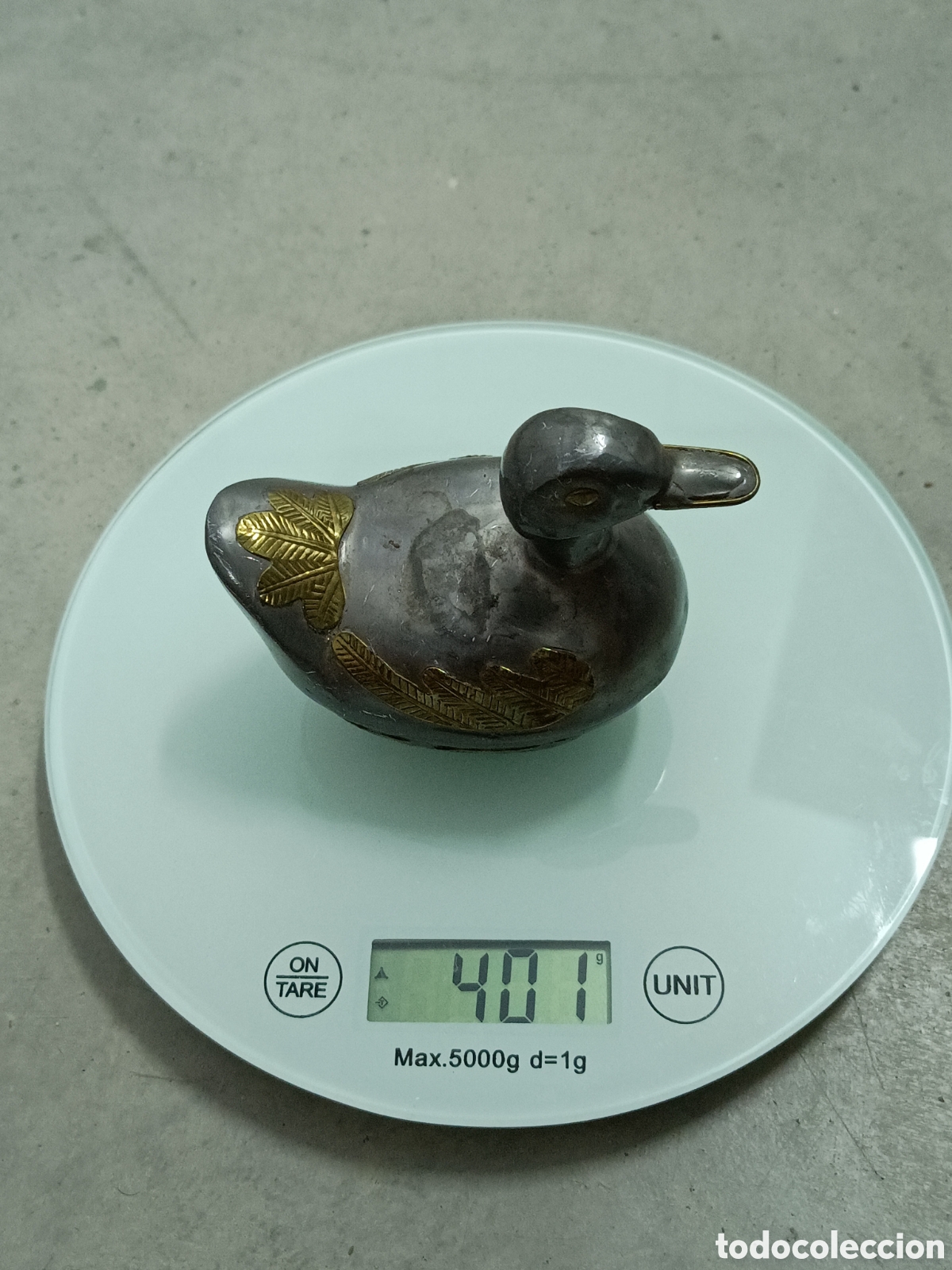Antig&uuml;edades: JOYERO FORMA DE PATO - PLOMO Y LAT&Oacute;N - Foto 9