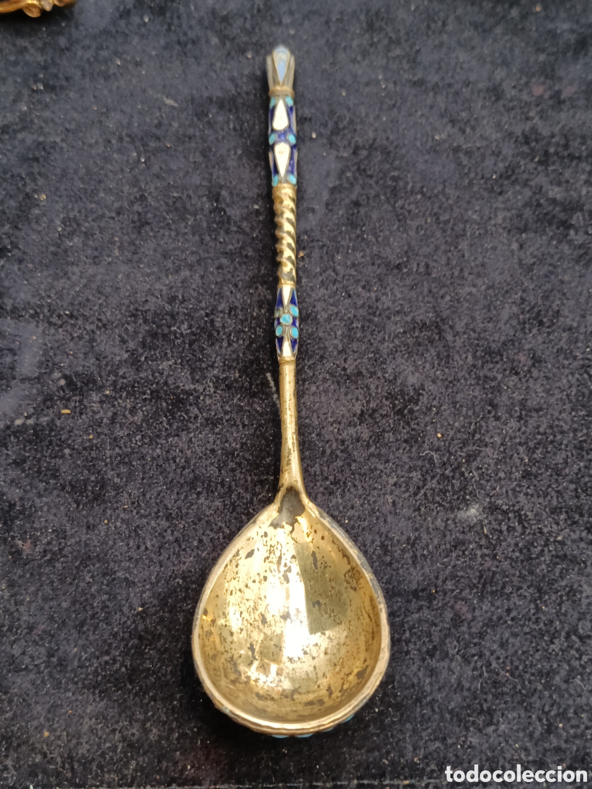 Antig&uuml;edades: Cuchara con esmalte de plata Rusa. - Foto 6