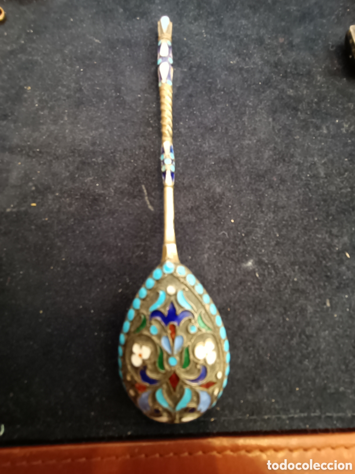 Antig&uuml;edades: Cuchara con esmalte de plata Rusa. - Foto 11