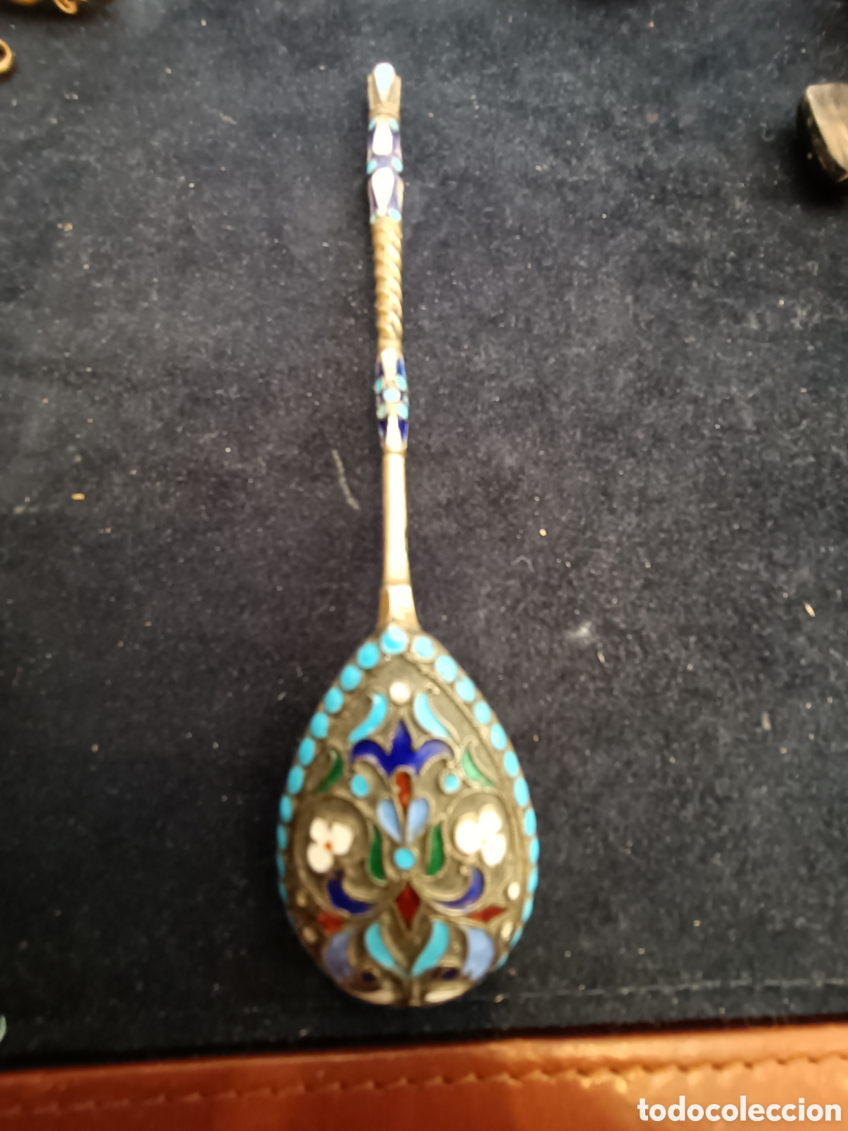 Antig&uuml;edades: Cuchara con esmalte de plata Rusa. - Foto 12