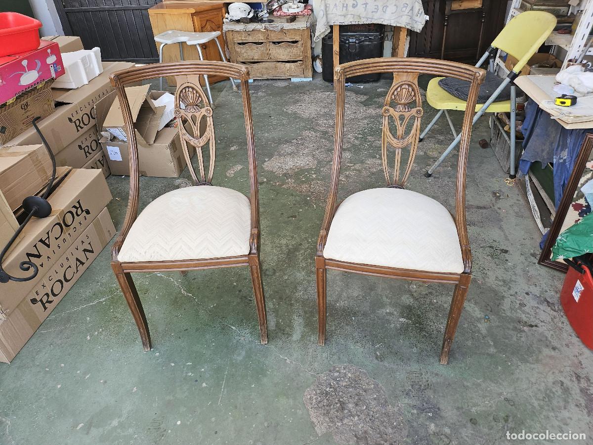 Antig&uuml;edades: parejas de sillones de madera y de cuero - Foto 1
