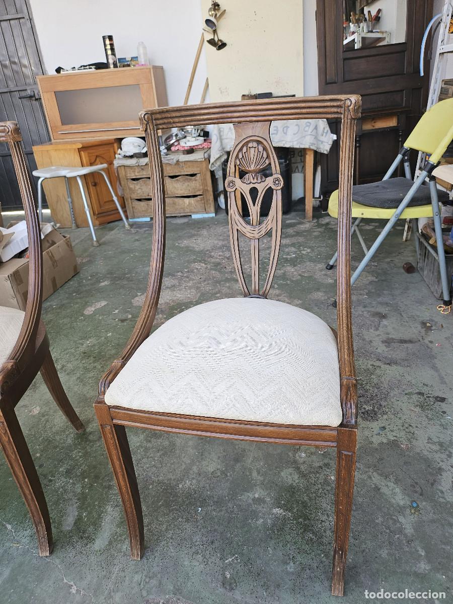 Antig&uuml;edades: parejas de sillones de madera y de cuero - Foto 2