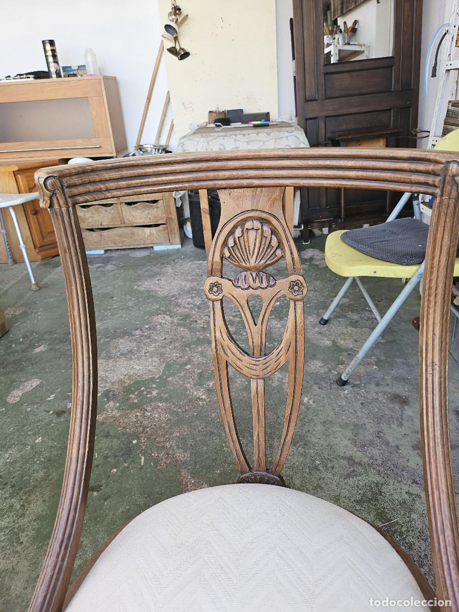 Antig&uuml;edades: parejas de sillones de madera y de cuero - Foto 3