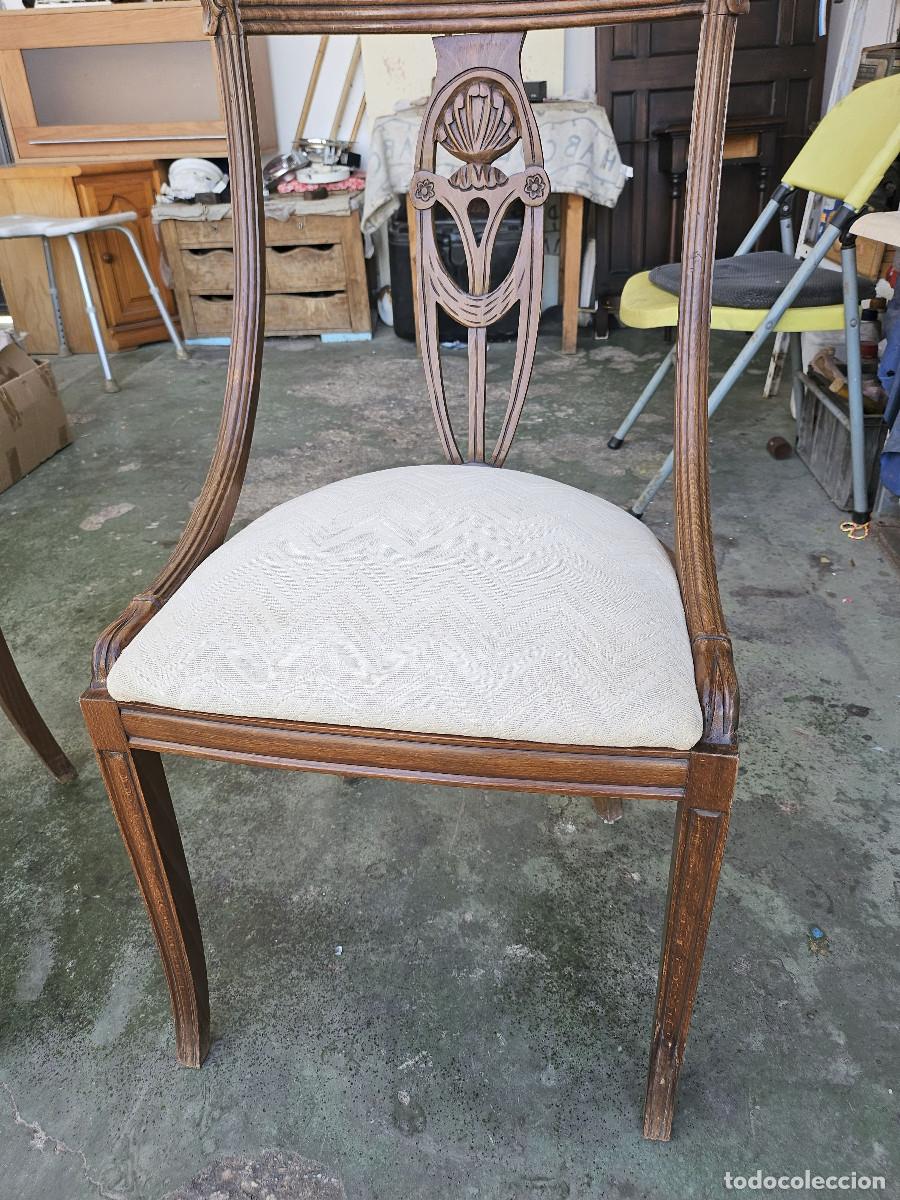 Antig&uuml;edades: parejas de sillones de madera y de cuero - Foto 4