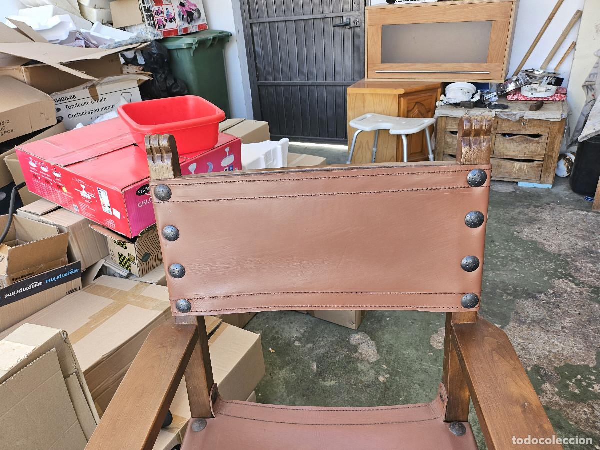 Antig&uuml;edades: 2 sillones de madera y cuero - Foto 11