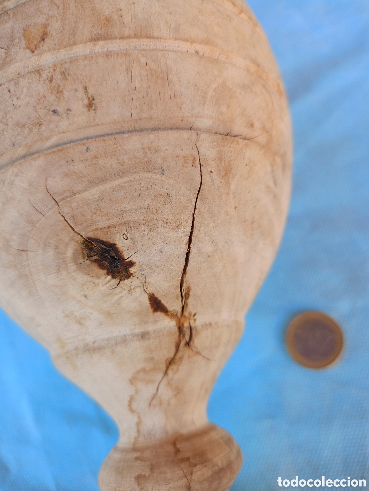 Antig&uuml;edades: ANTIGUO MORTERO DE MADERA CON FORMA DE COPA - Foto 4