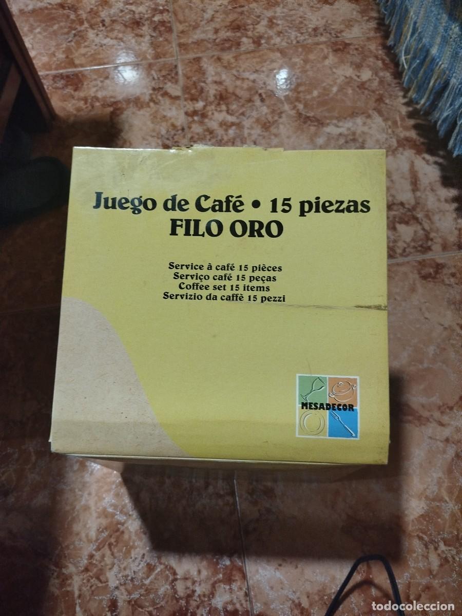 Antig&uuml;edades: Juego de caf&eacute;, filo de oro - Foto 1
