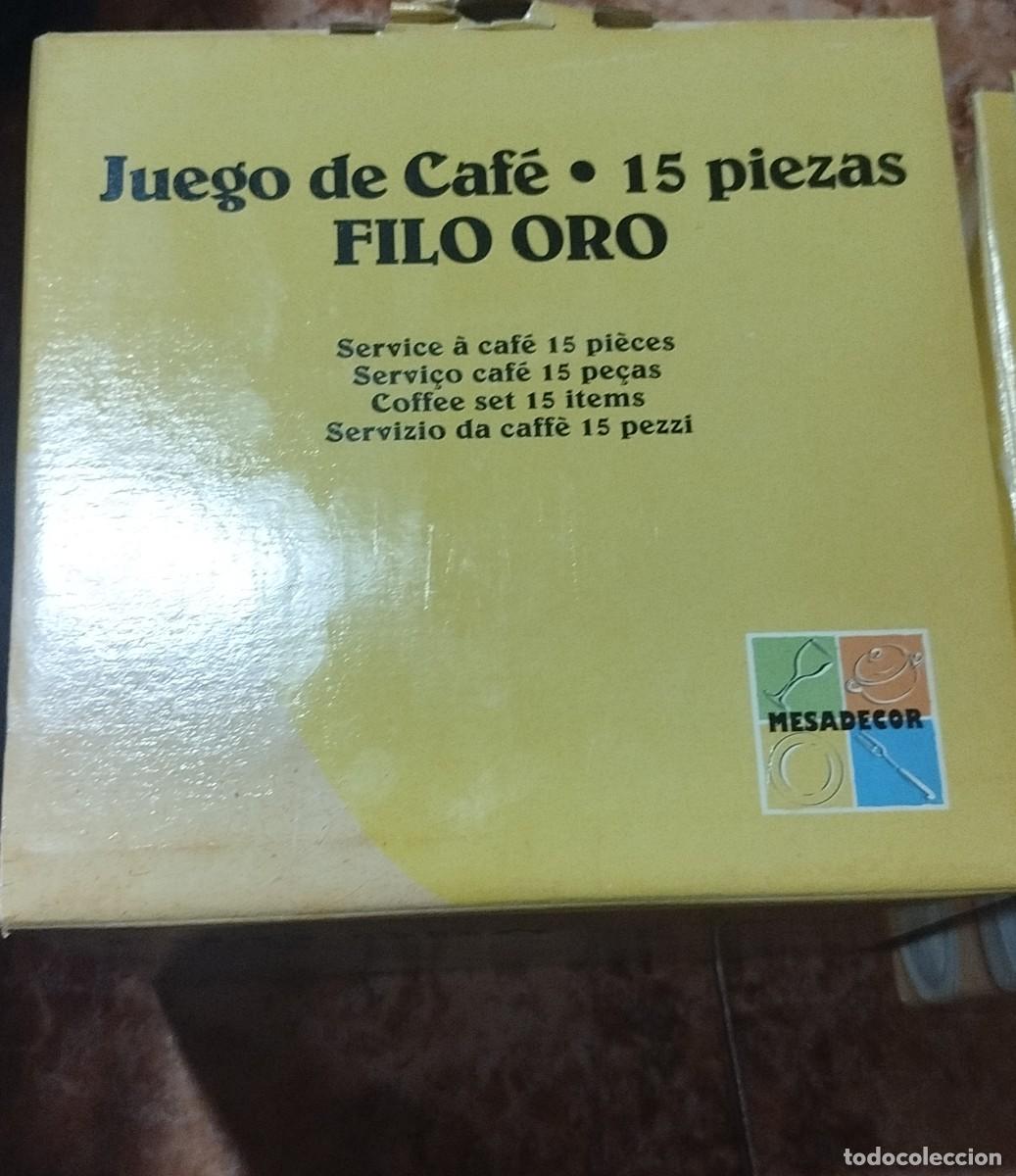 Antig&uuml;edades: Juego de caf&eacute;, filo de oro - Foto 2