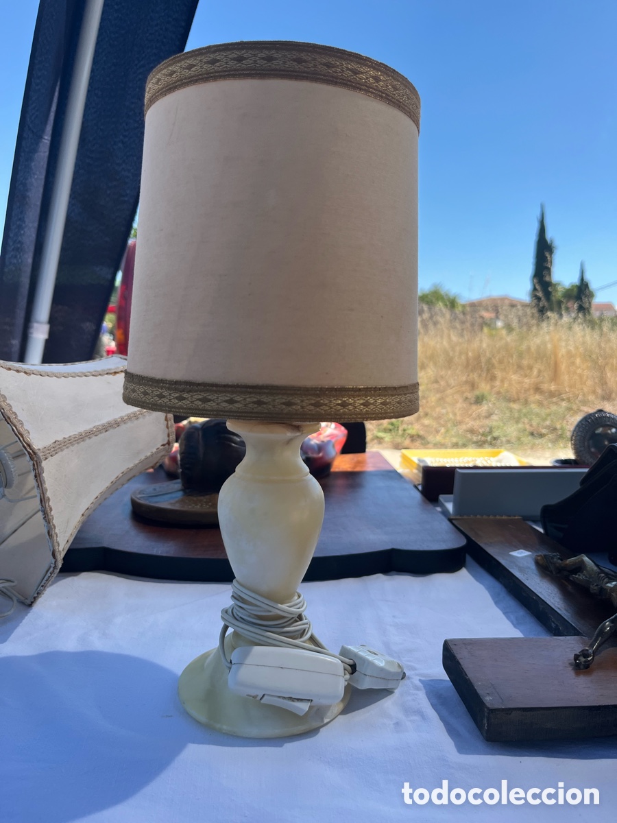 Antig&uuml;edades: L&aacute;mpara mesilla m&aacute;rmol - Foto 1