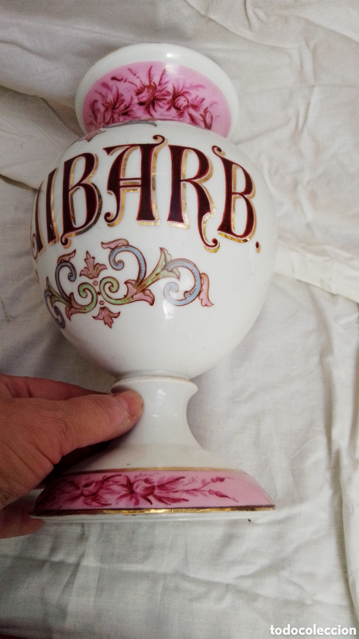 Antig&uuml;edades: ANTIGUO ALBARERO DE LIMOGES. RUIBARBO - Foto 8