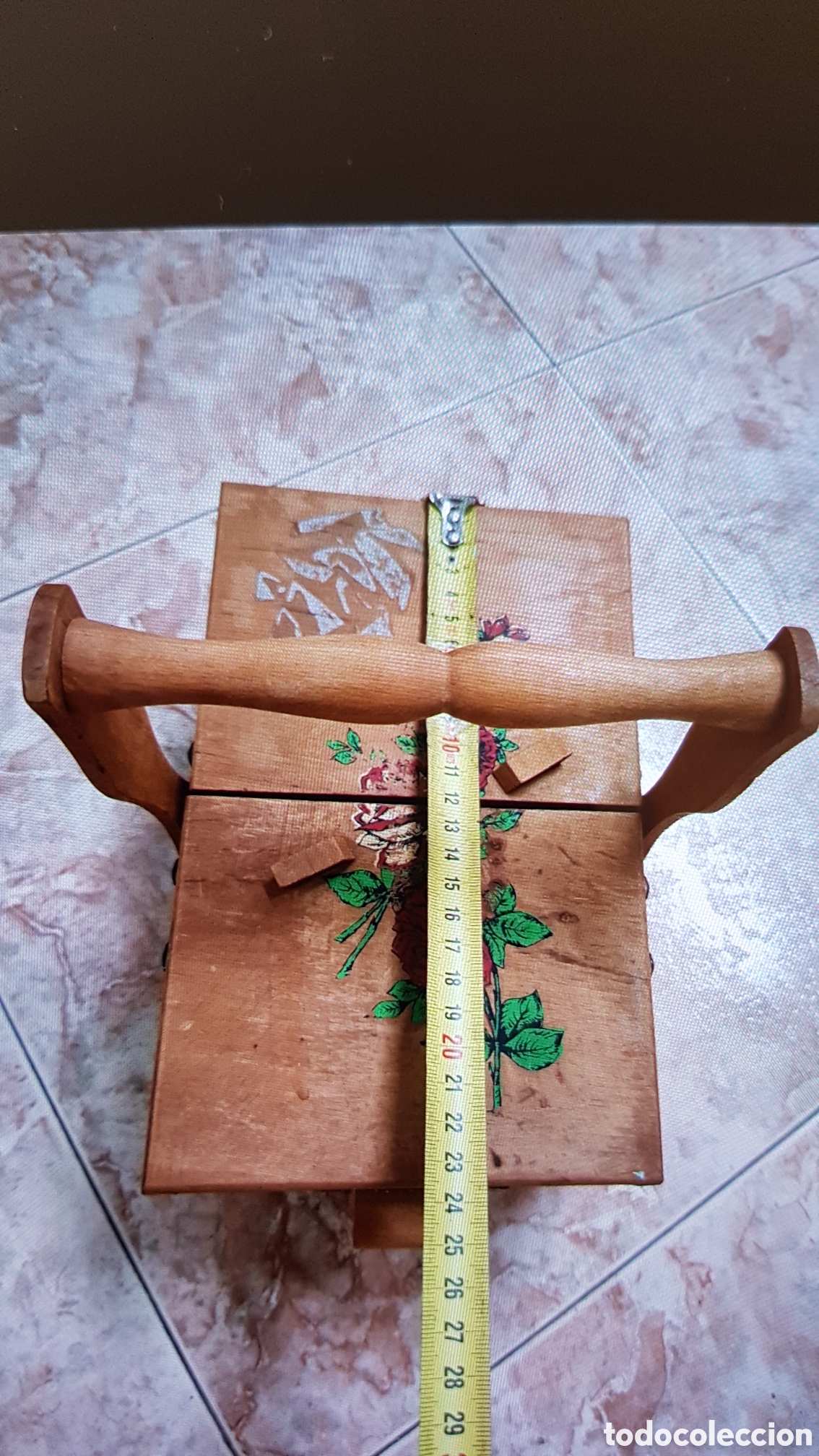 Antig&uuml;edades: Costurero Vintage de madera maciza - Foto 5