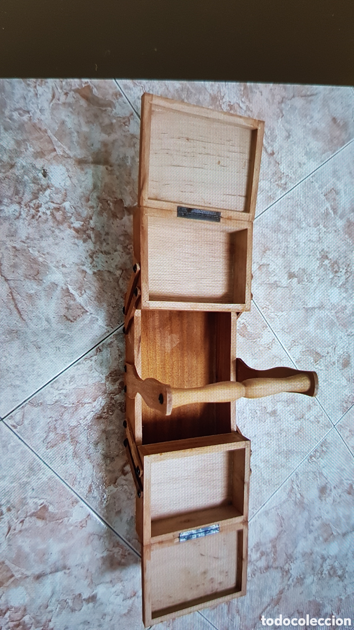 Antig&uuml;edades: Costurero Vintage de madera maciza - Foto 6