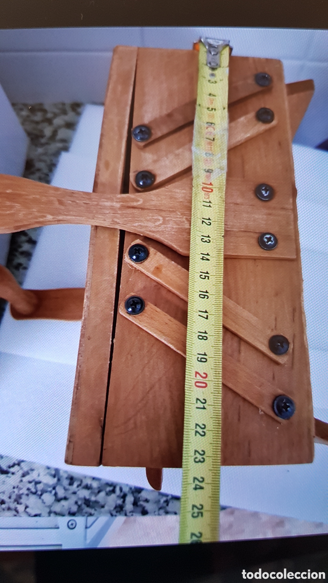 Antig&uuml;edades: Costurero Vintage de madera maciza - Foto 7