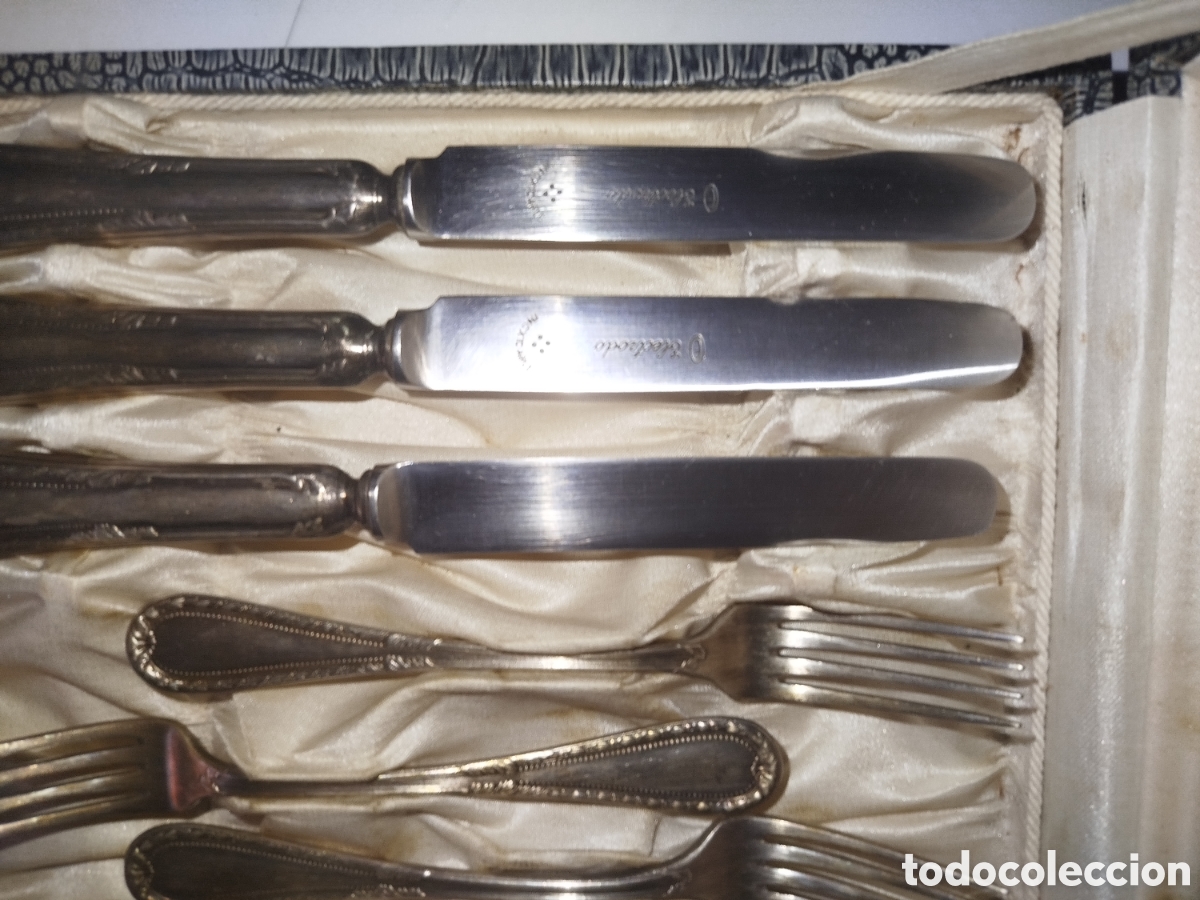 Antig&uuml;edades: Estuche cuberteria acero inoxidable y plata - Foto 4