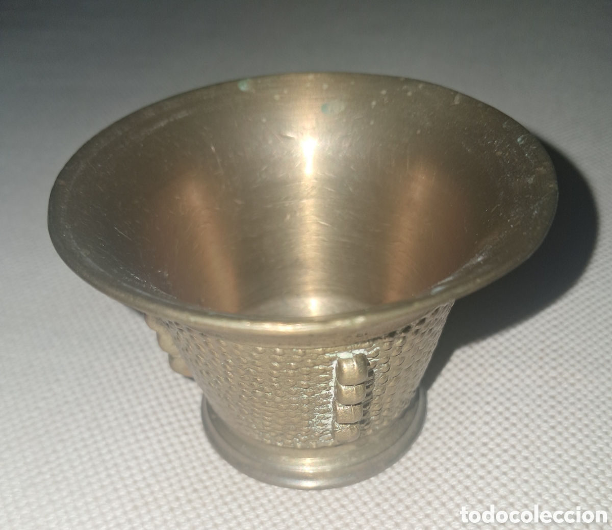 Antig&uuml;edades: Almirez Mortero Bronce Peque&ntilde;o Labrado - Foto 1