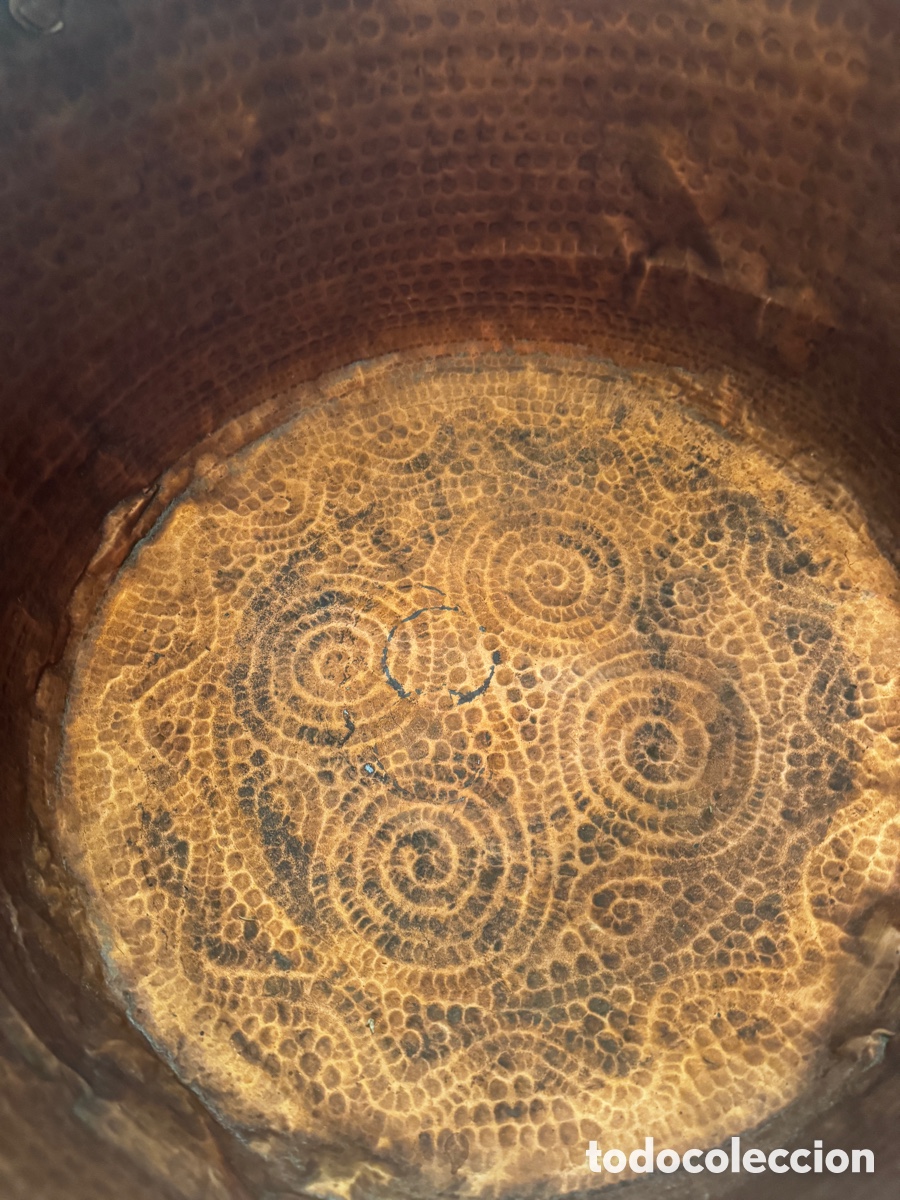 Antig&uuml;edades: Caldero antiguo de cobre con asas - Foto 4