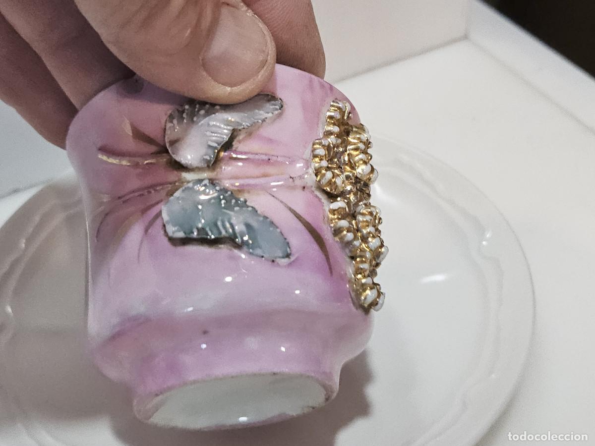 Antig&uuml;edades: taza y plato de ceramica - Foto 3