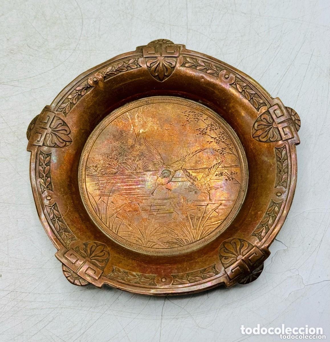 Antig&uuml;edades: ANTIGUO CENTRO DE MESA DE COBRE - Foto 4