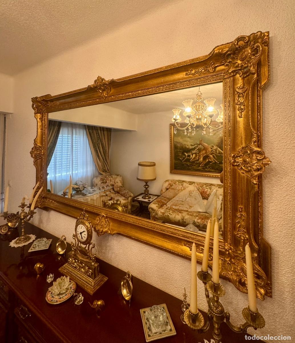 Antig&uuml;edades: Gran espejo antiguo dorado a la hoja - Foto 1