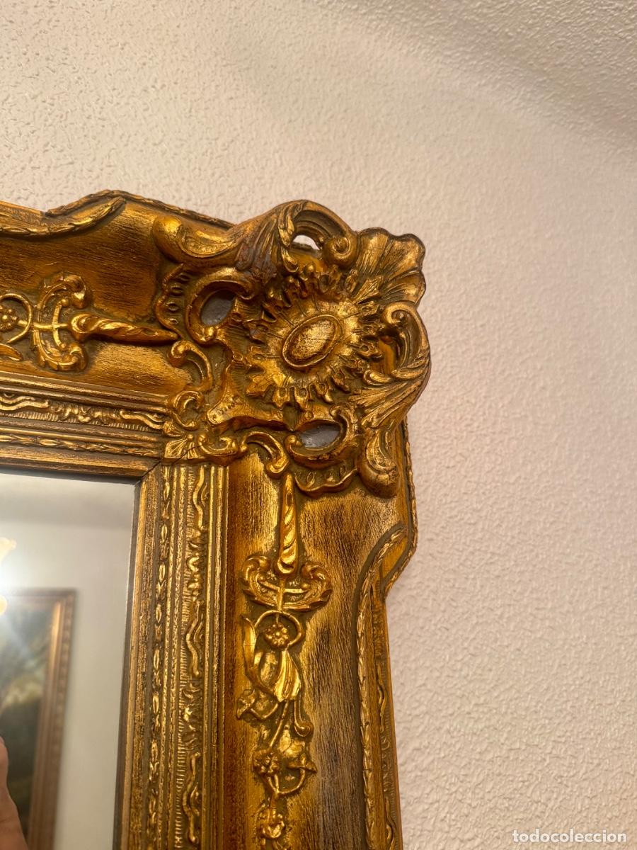 Antig&uuml;edades: Gran espejo antiguo dorado a la hoja - Foto 3