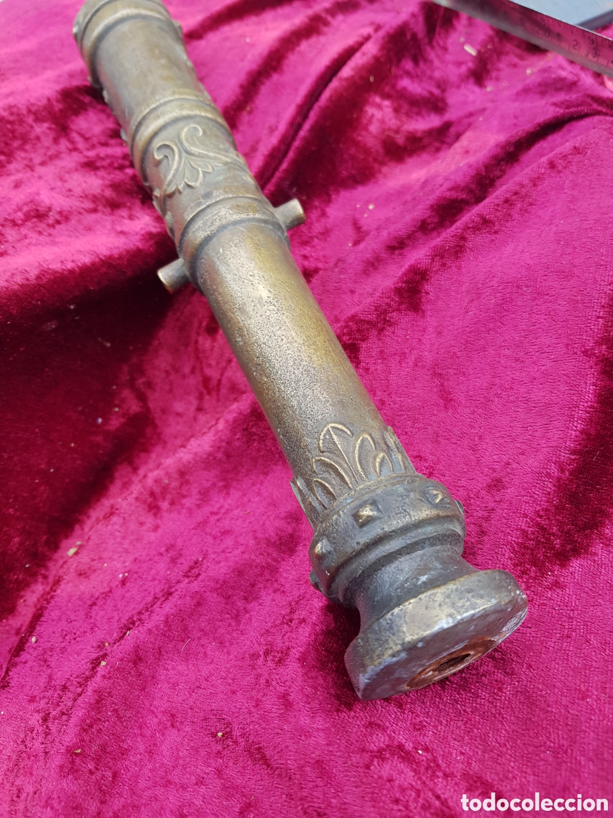 Antig&uuml;edades: ANTIGUO CA&Ntilde;&Oacute;N DE BRONCE MACIZO MIDE 34 CM - Foto 4