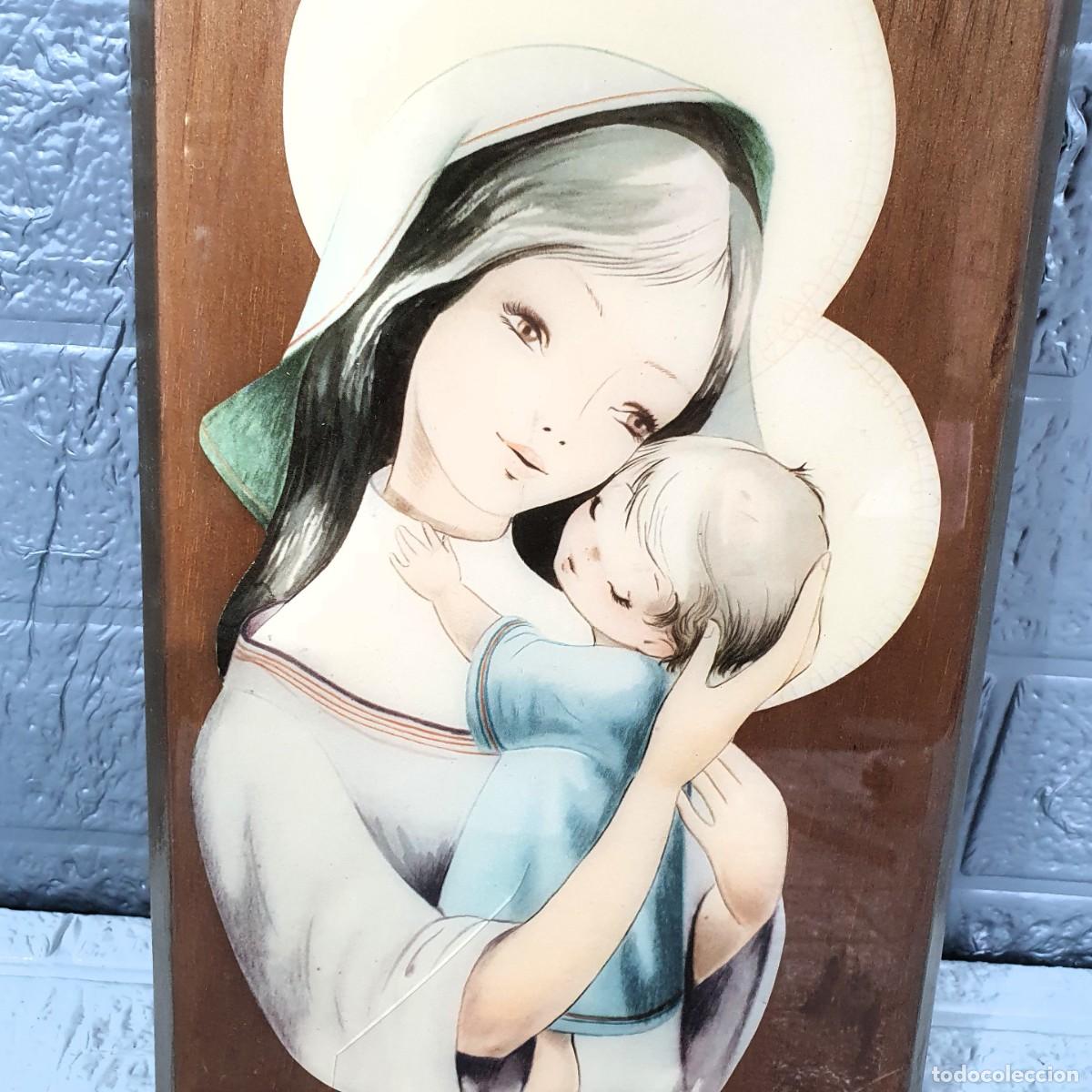 Antig&uuml;edades: Cuadro religioso Virgen con ni&ntilde;o - Foto 2