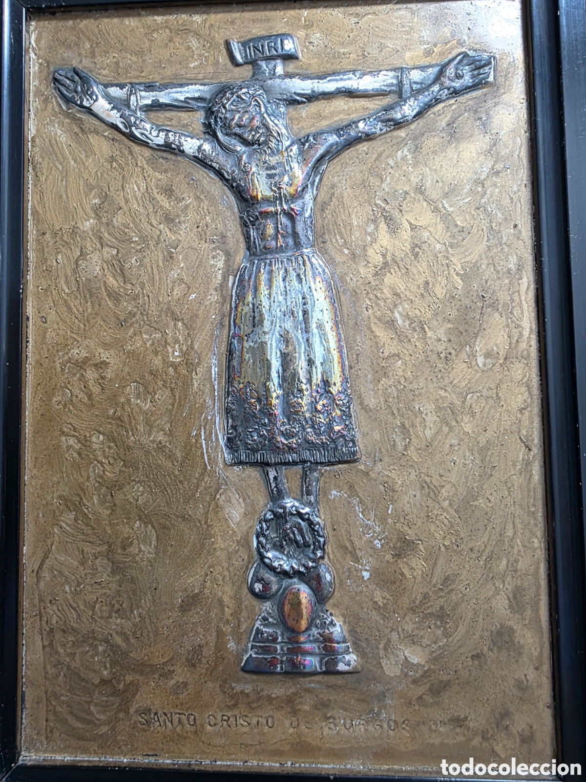 Antig&uuml;edades: Placa repujada del Santo Cristo de Burgos - Foto 2