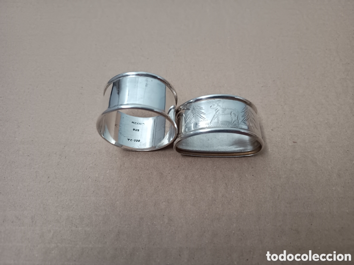 Antig&uuml;edades: 2 SERVILLETEROS DE PLATA M&Eacute;XICO - Foto 1