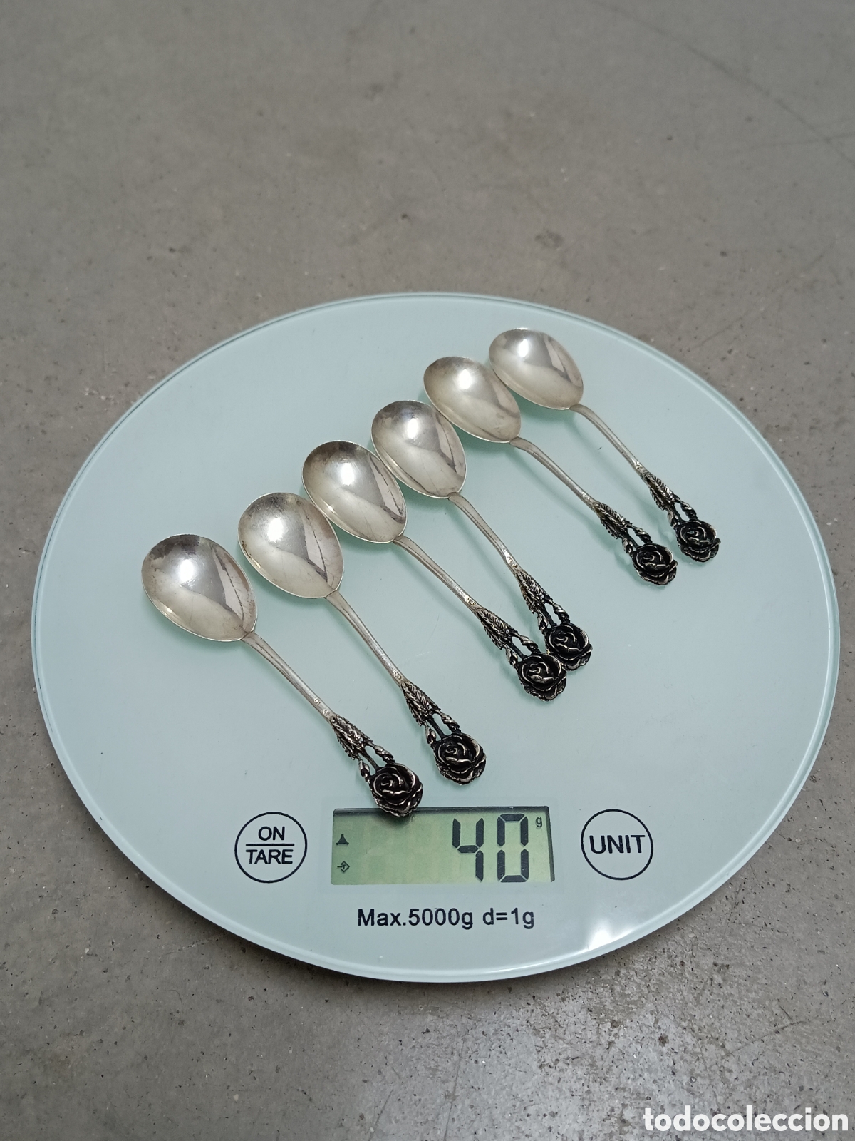 Antig&uuml;edades: 6 CUCHARILLAS DE PLATA DE CAF&Eacute; - Foto 5
